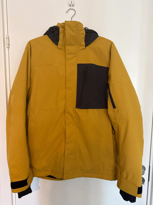 Vandtæt vinterjakke i gul og sort